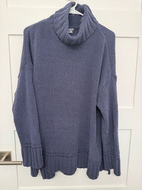 aerie Purple Turtleneck Knit Sweater